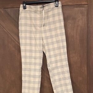 Zara Beige Plaid Pants
